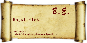 Bajai Elek névjegykártya