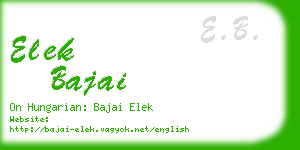 elek bajai business card